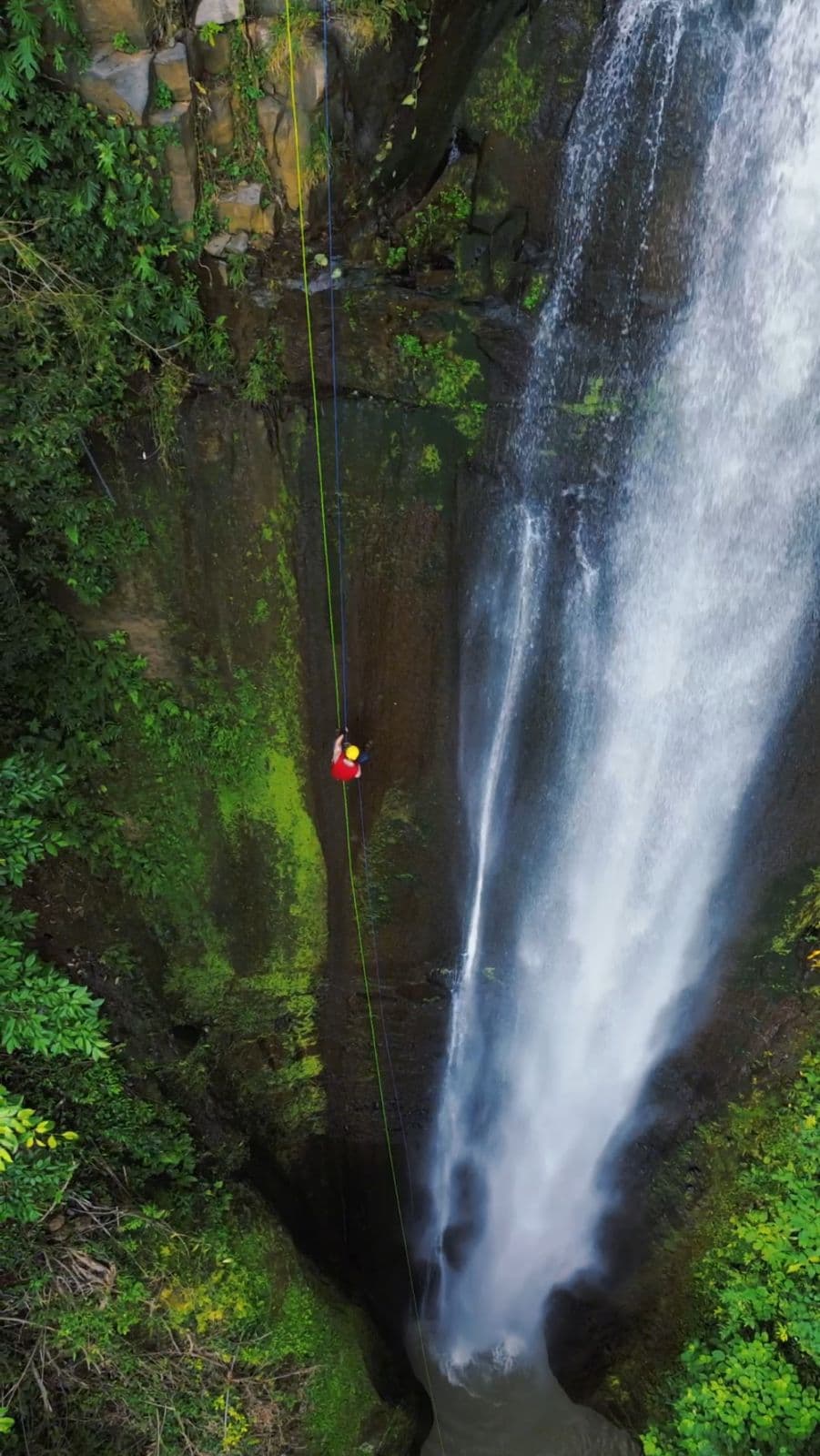 Rappel at Escuco Waterfall in Santo Domingo de Guzmán