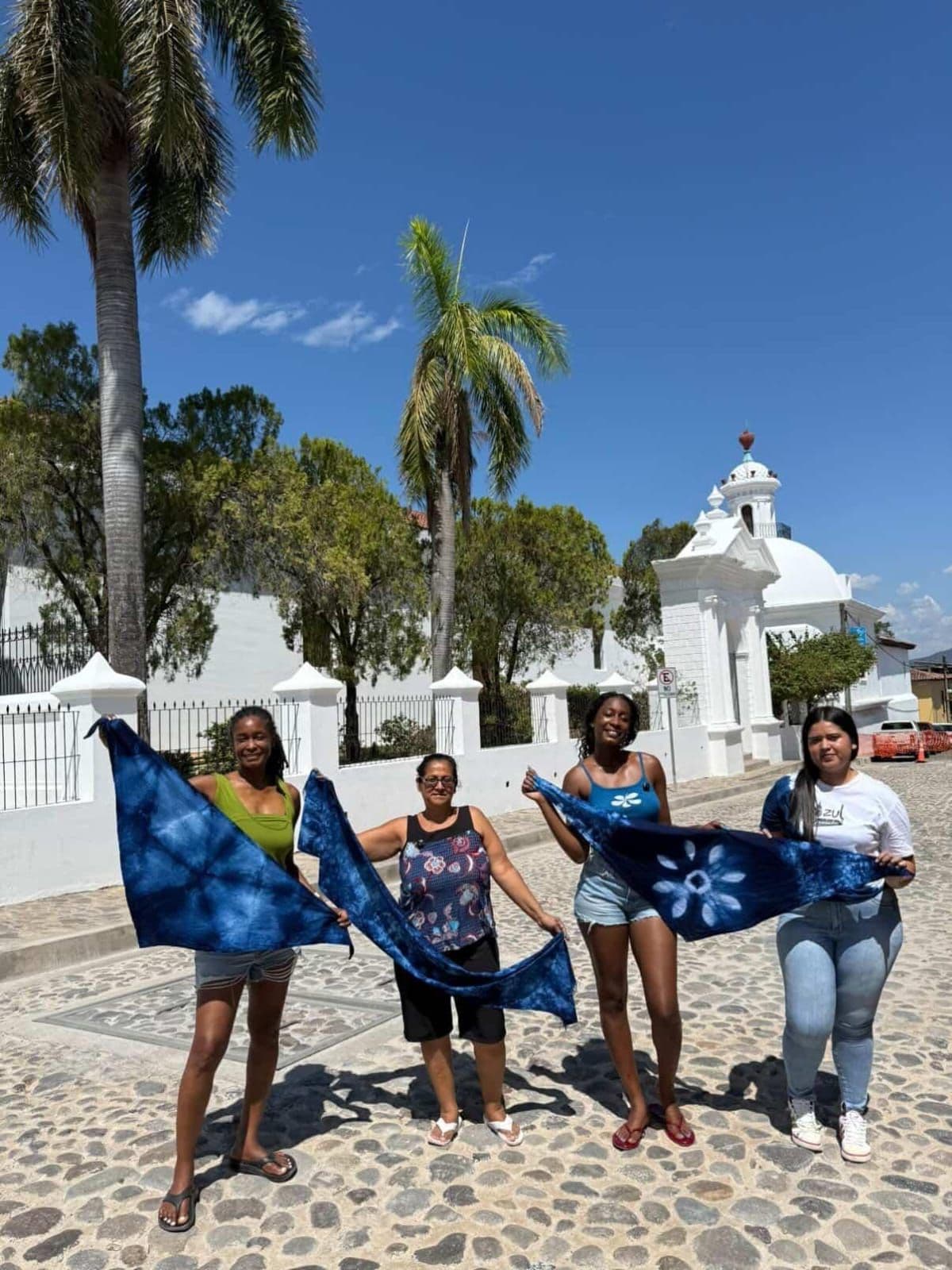 Blue Tradition - Customize and Dye Your Triangular Scarf in Suchitoto